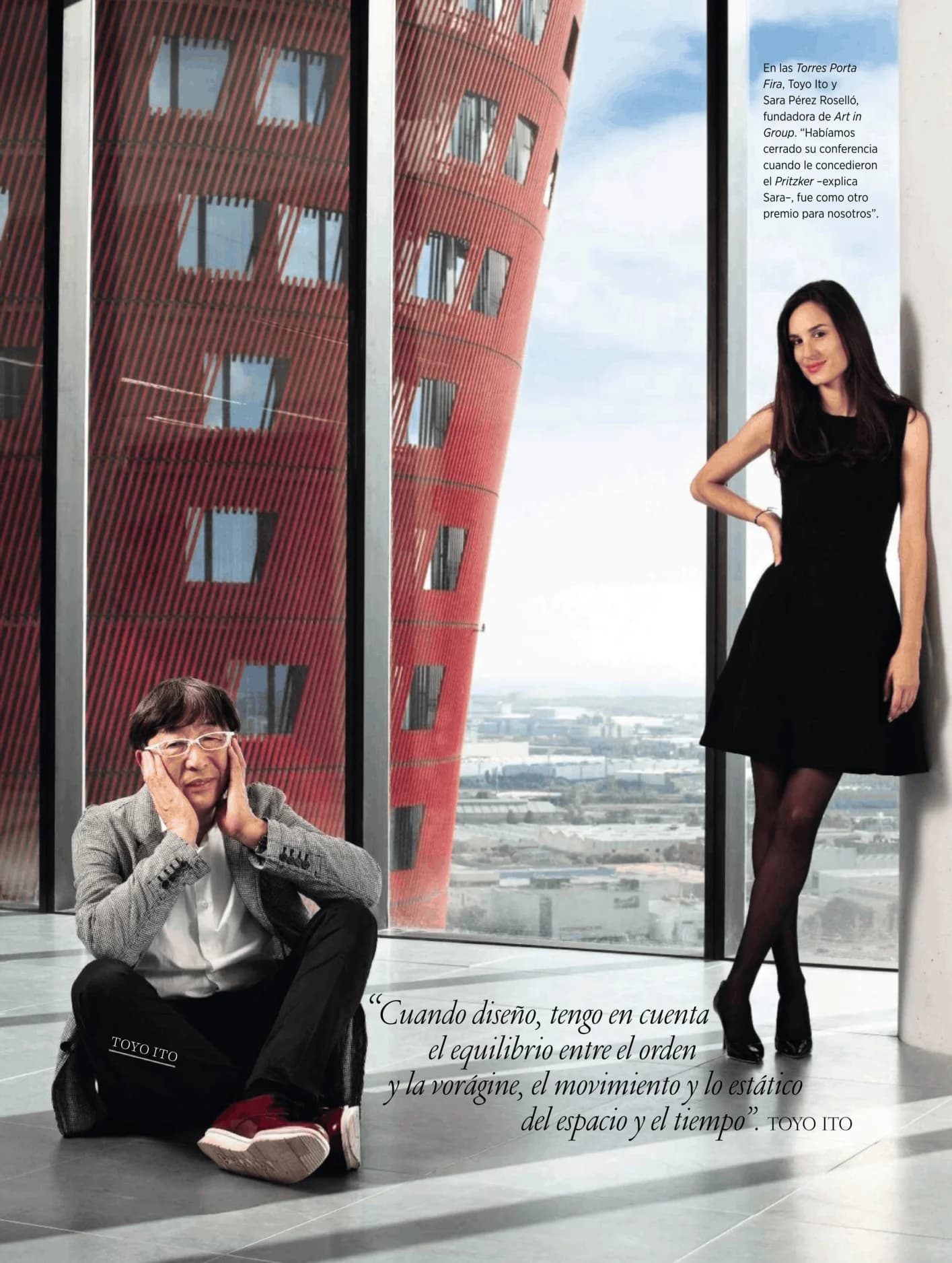 Sara Pérez Roselló with Toyo Ito, AD España, December 2013