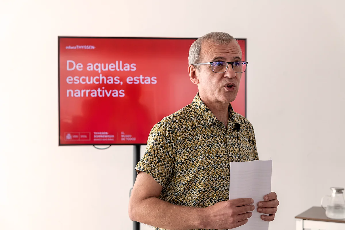 Rufino Ferreras durante una intervención en el Museo Nacional Thyssen-Bornemisza